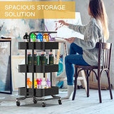 FNUC01B Multifunctional Mesh Organization Cart for Kitchen Office Living Room