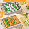 FNKBH3 In-Drawer Knife Block 16 Slots Kitchen Knife Organizer Drawer Insert Plus A Slot for Knife Sharpener